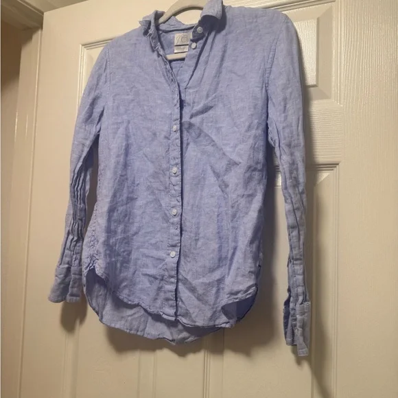 J. Crew Sky Blue Linen Shirt - Picture 5 of 13